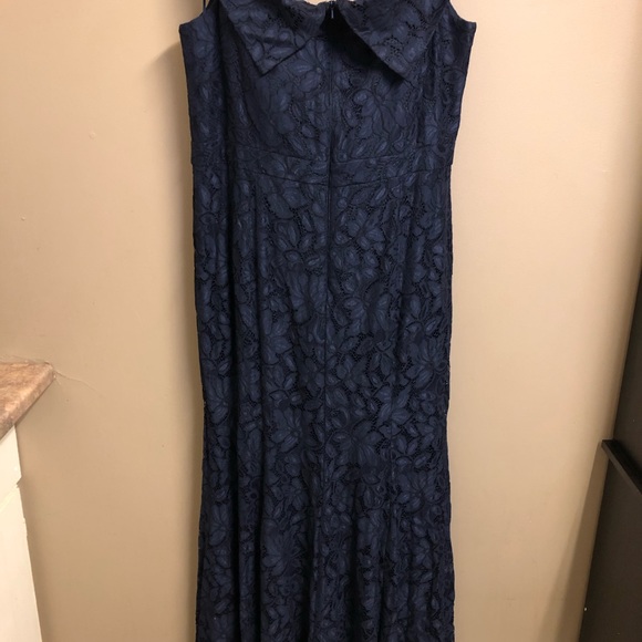Xscape Womens Navy Lace Formal Gown Plus 22W - Picture 6 of 9